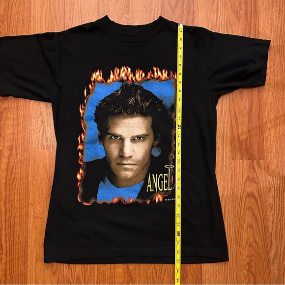 Vintage 1998 Buffy the Vampire Slayer Angel Big Face Promo T-shirt Size M Black - Picture 11 of 11